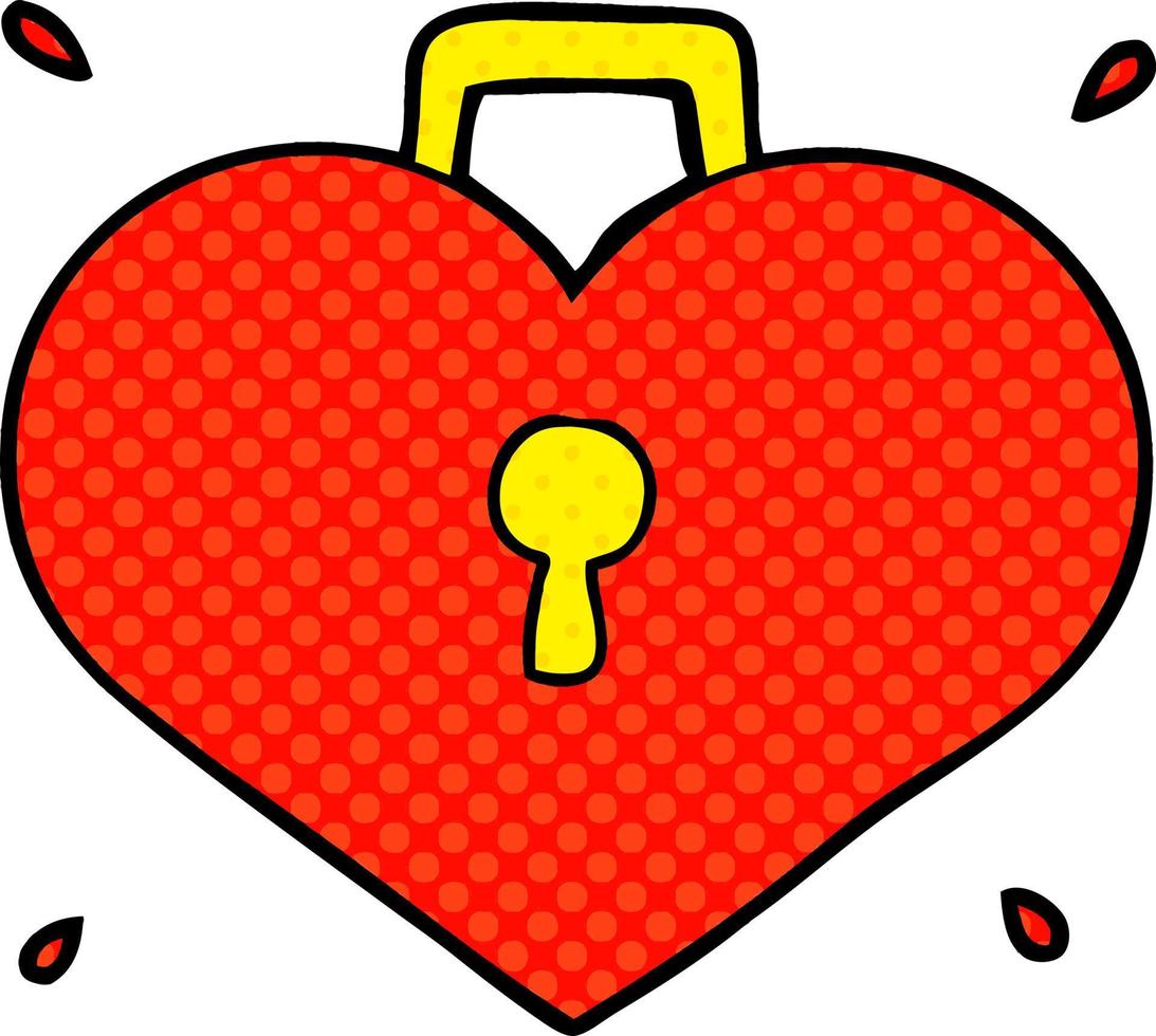 cartoon love heart with lock vector