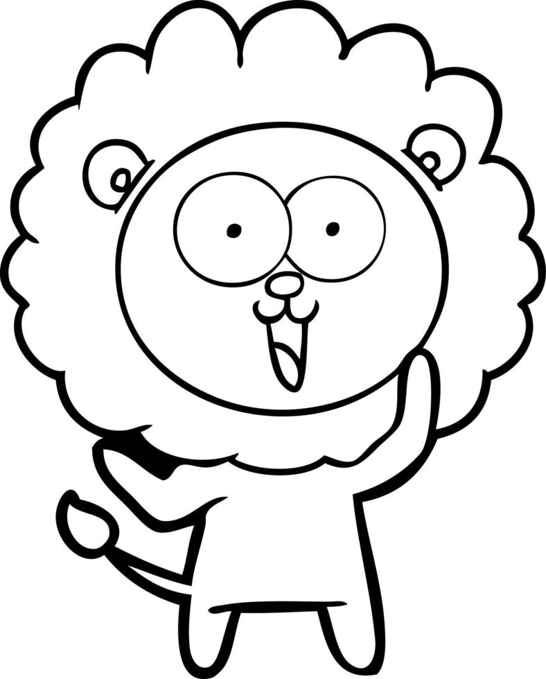 happy cartoon lion vector