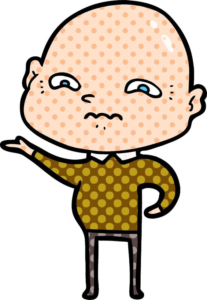 cartoon nervous man vector