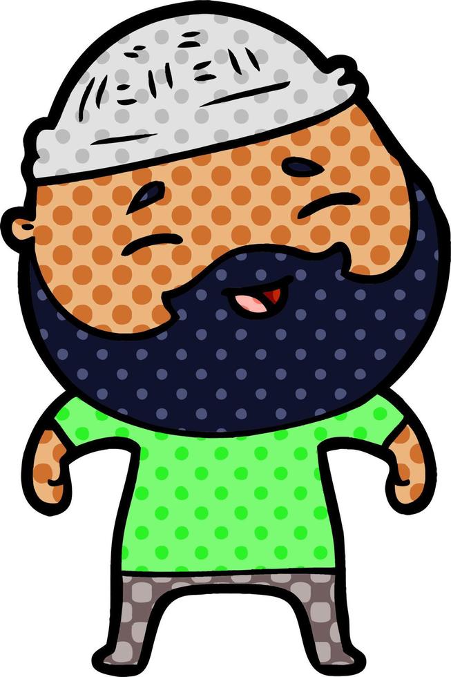 cartoon happy bearded man vector