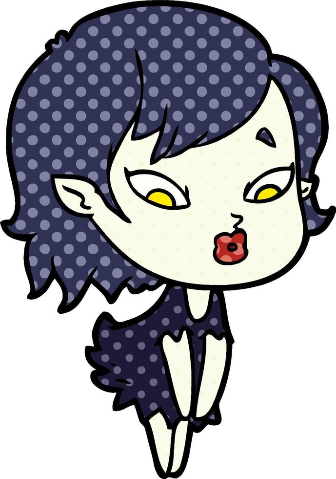 linda chica vampiro de dibujos animados vector