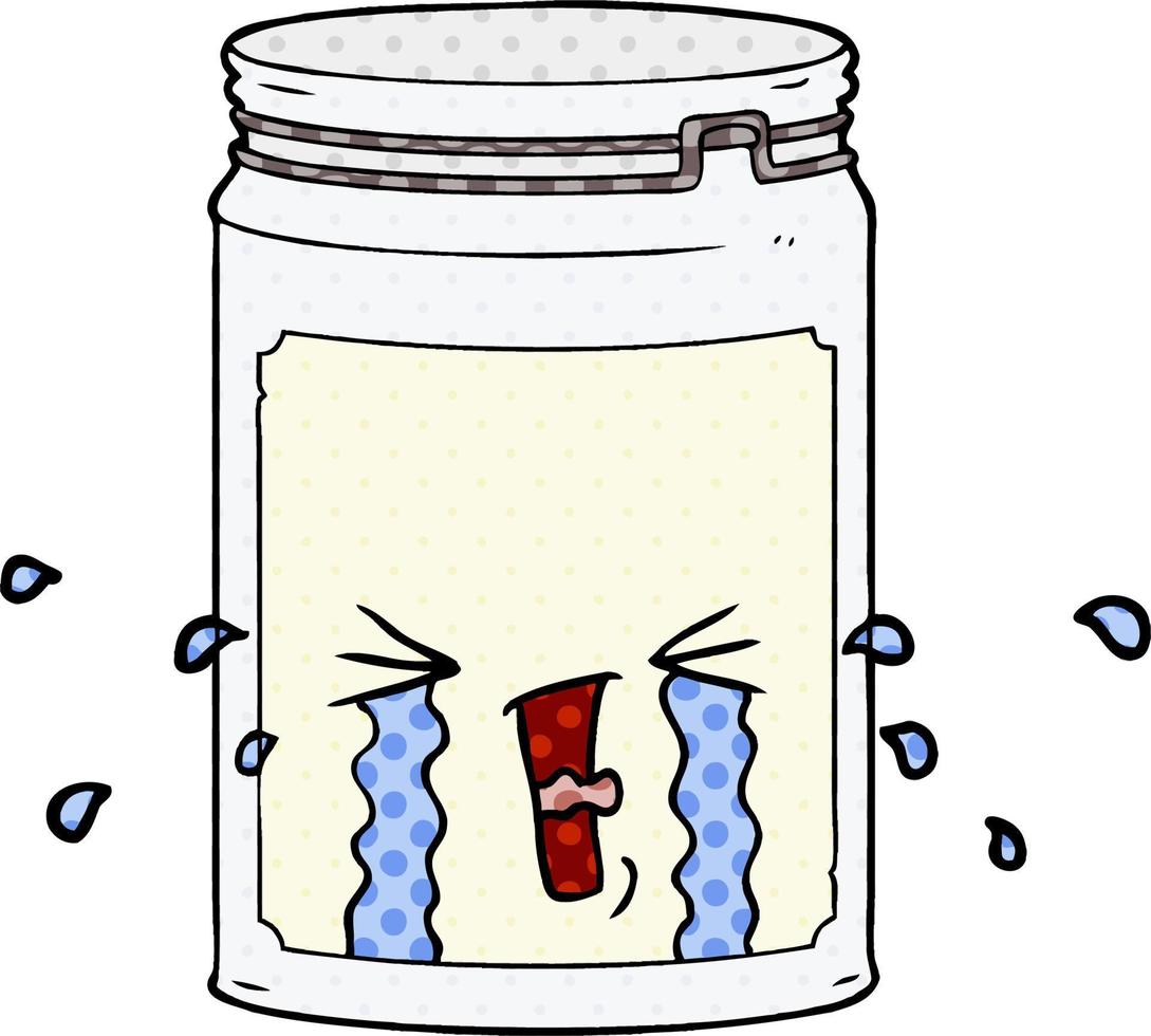 cartoon glass jar vector