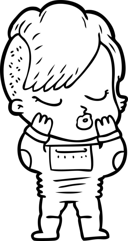 cartoon pretty hipster girl vector