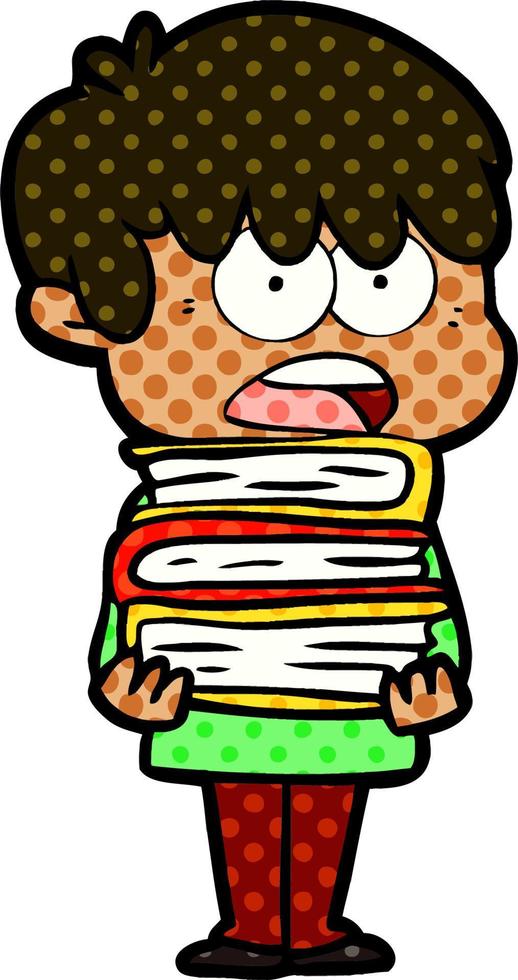 worried cartoon boy vector