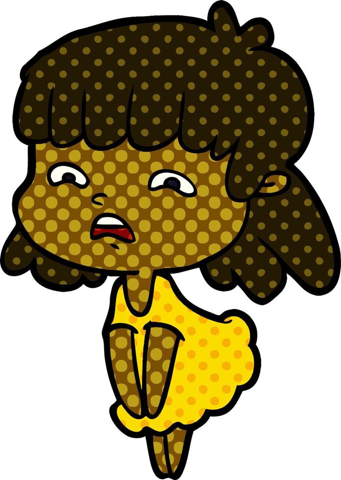 cartoon worried woman vector