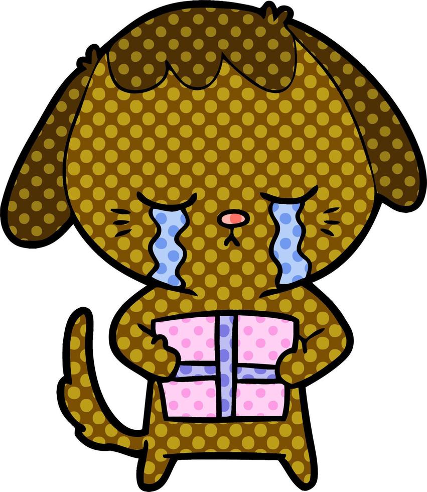 cartoon crying dog vector