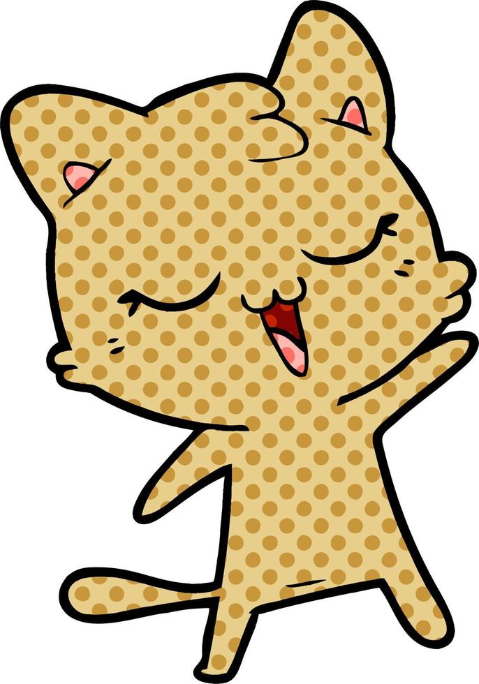 happy cartoon cat vector