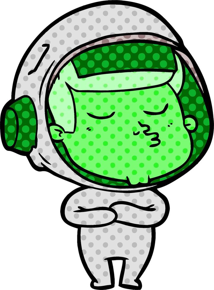 cartoon confident astronaut vector