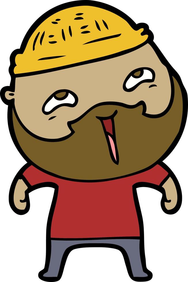 cartoon happy bearded man vector