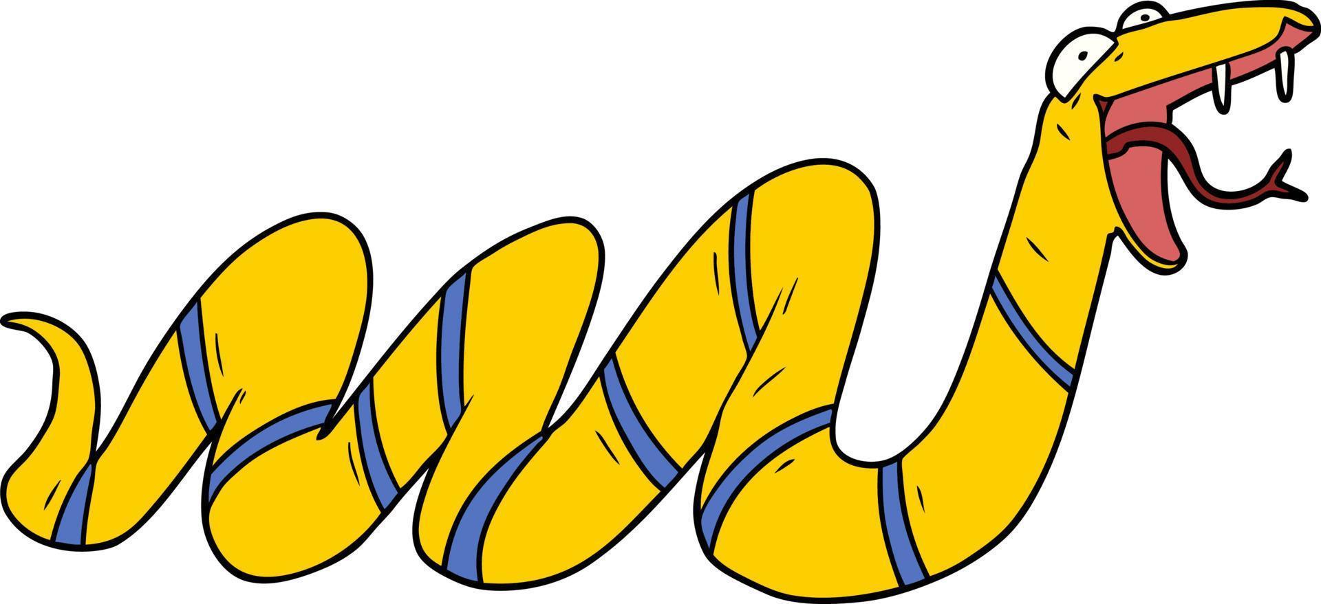 cartoon crawling snake vector