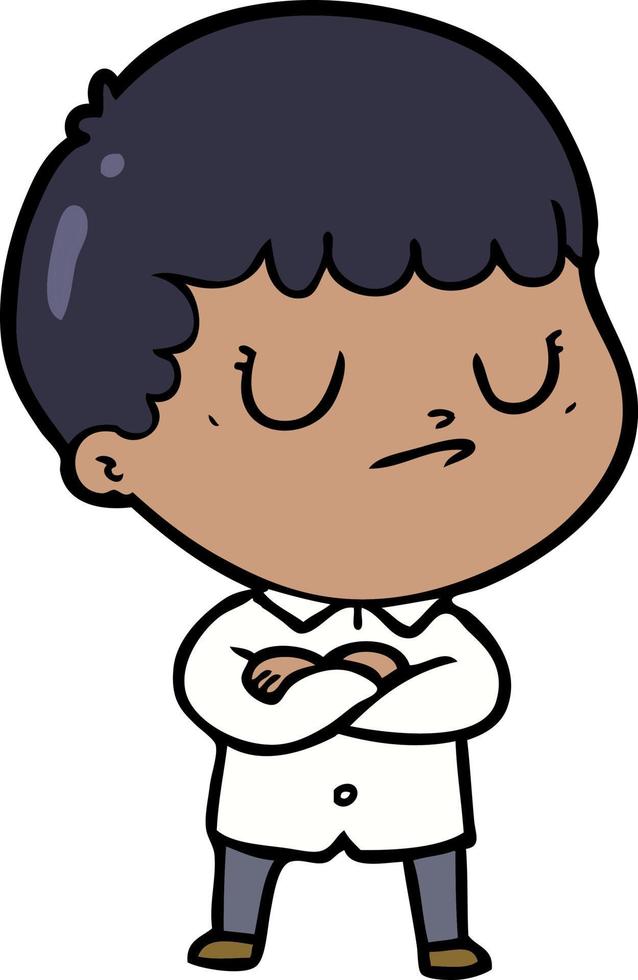 cartoon grumpy boy vector
