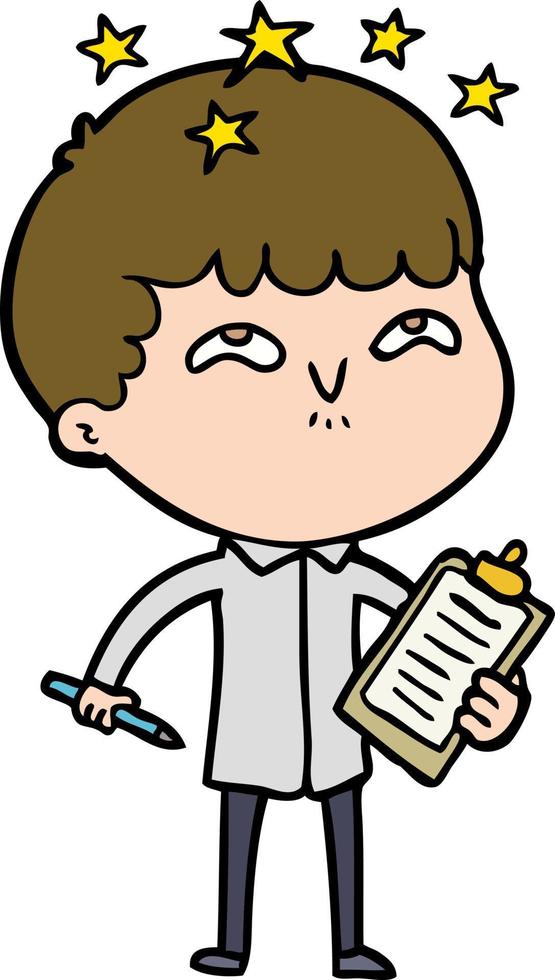 cartoon amazed boy vector