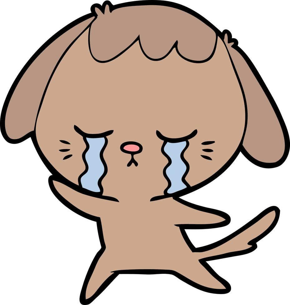 cartoon crying dog vector