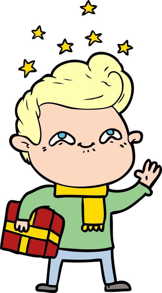 cartoon excited man vector