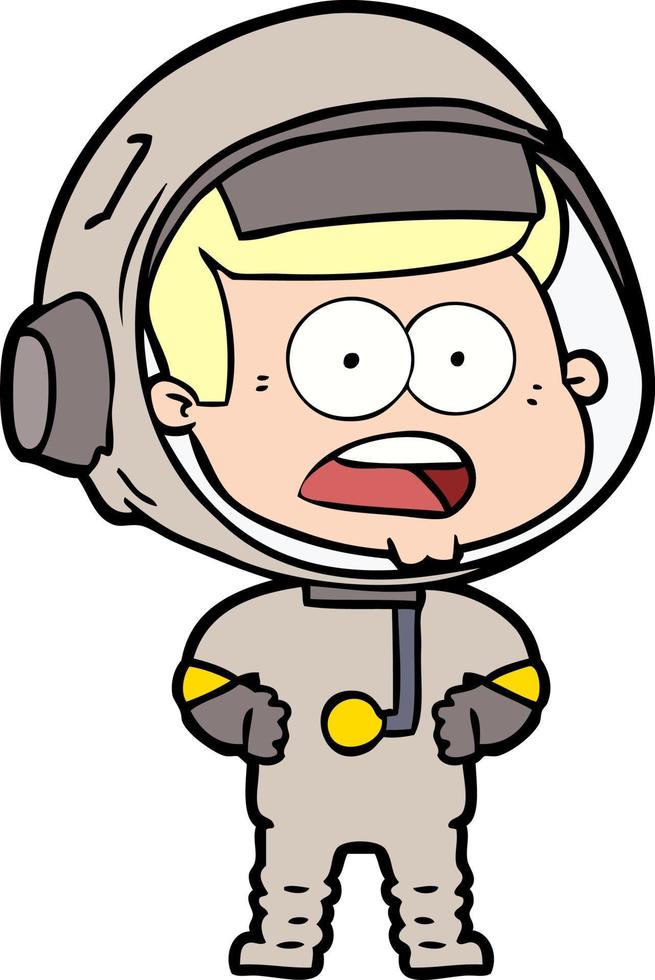 cartoon surprised astronaut vector