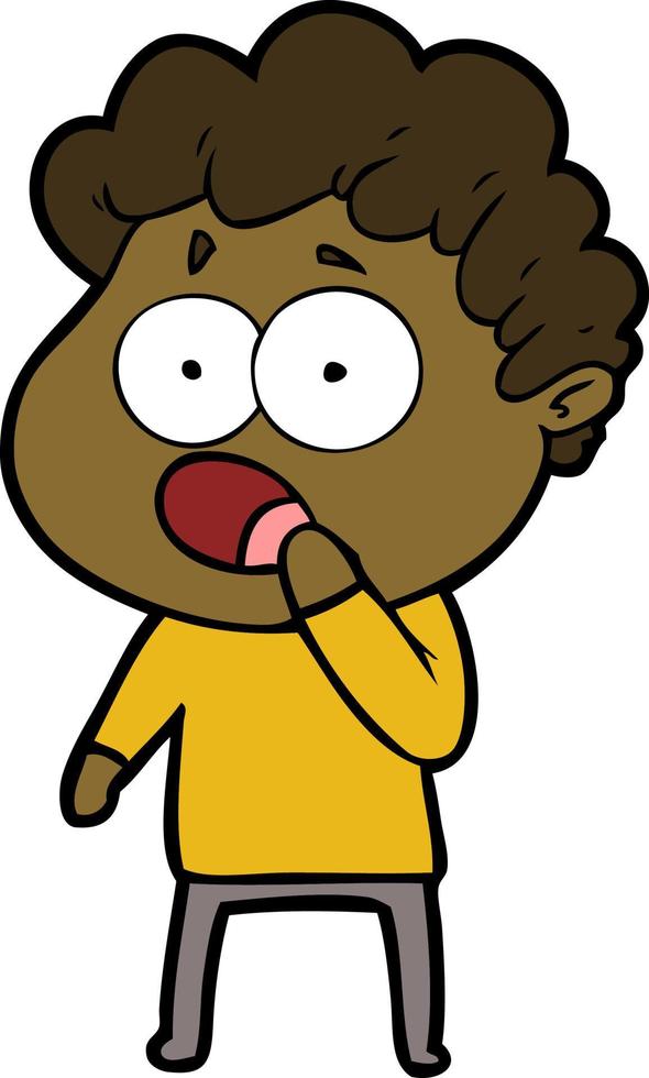 cartoon man gasping in surprise vector