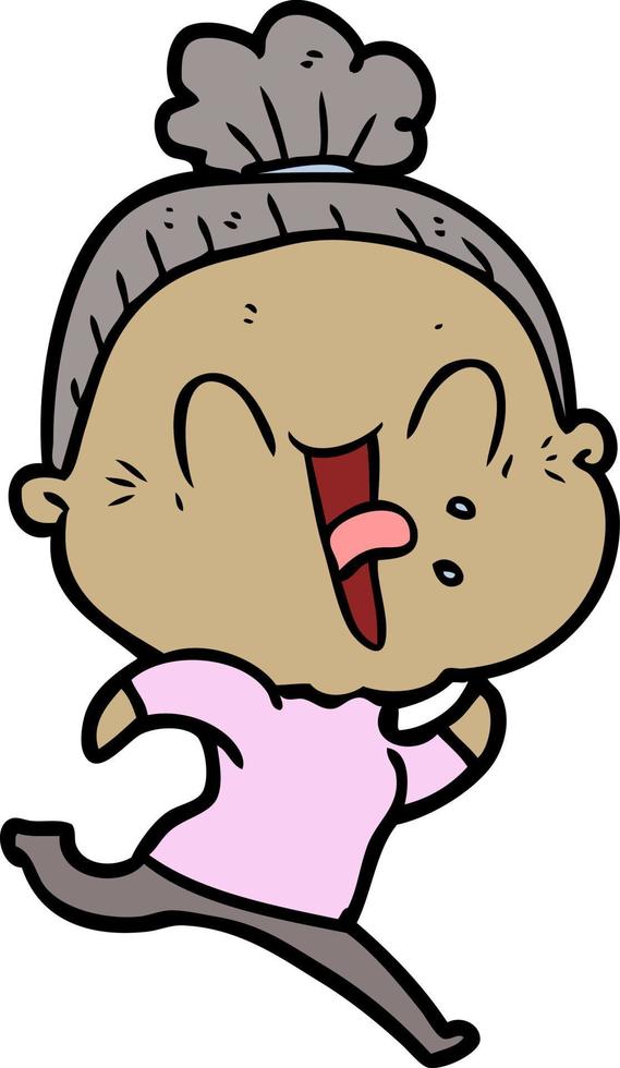 cartoon happy old woman vector