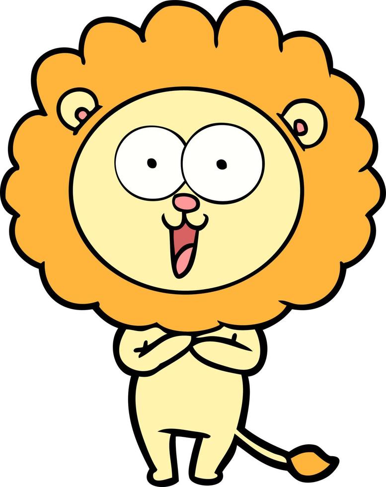 happy cartoon lion vector