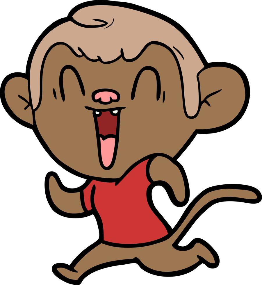 cartoon laughing monkey vector