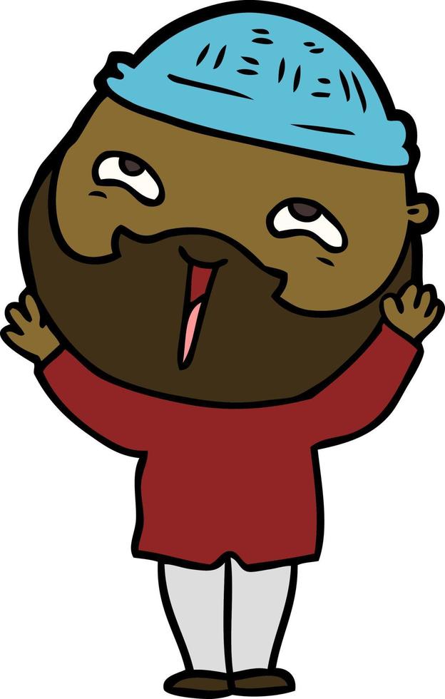 cartoon happy bearded man vector