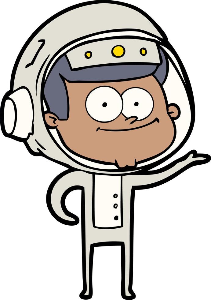 happy astronaut cartoon vector