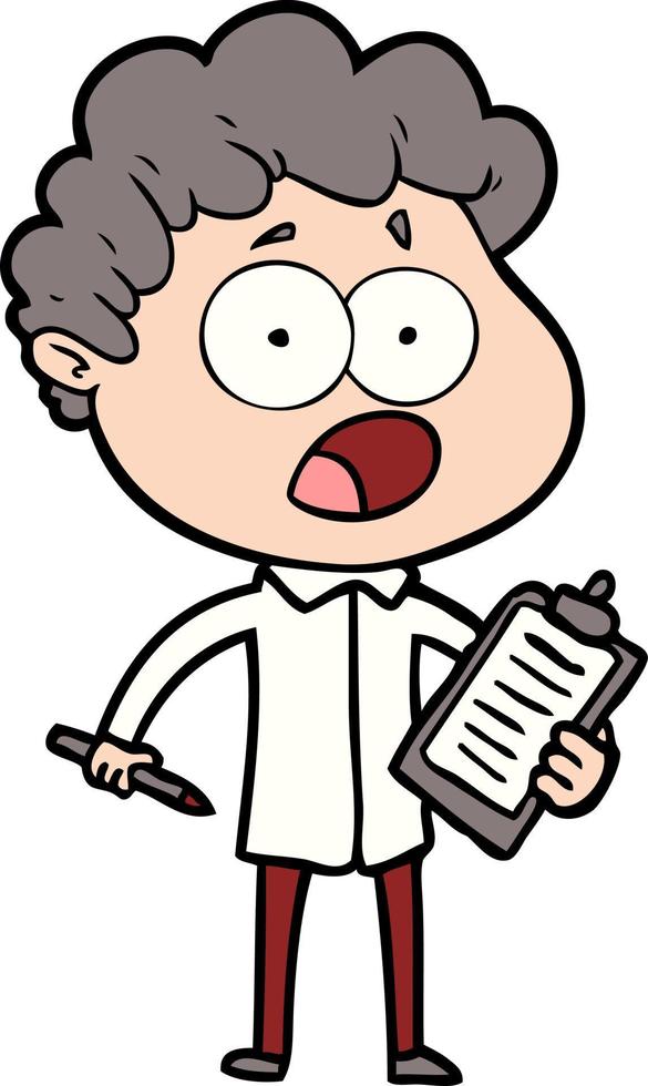 cartoon man gasping in surprise vector