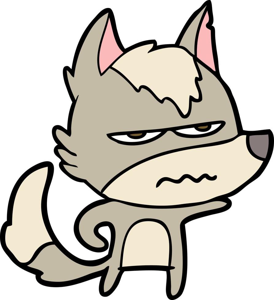 cartoon annoyed wolf vector