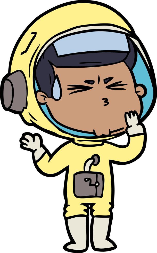 cartoon stressed astronaut vector