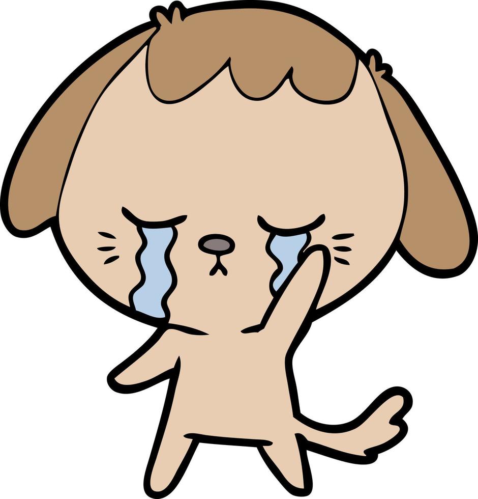 cartoon dog crying vector