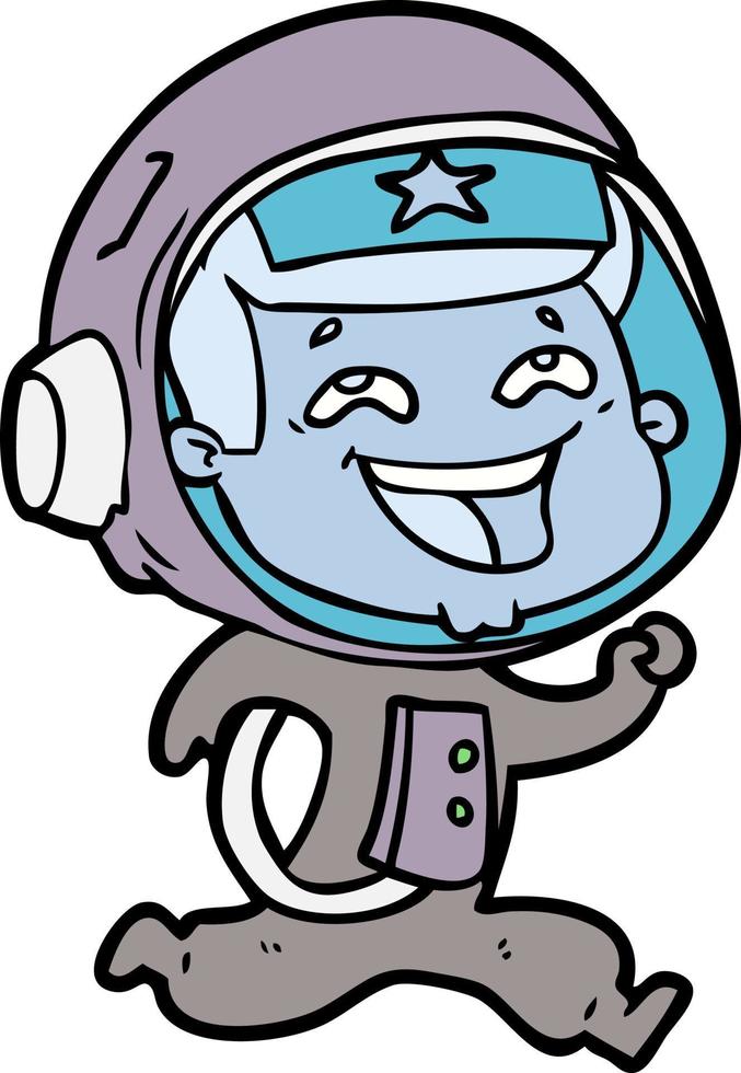 cartoon laughing astronaut vector