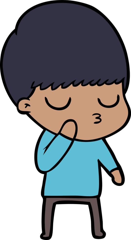 cartoon calm boy vector