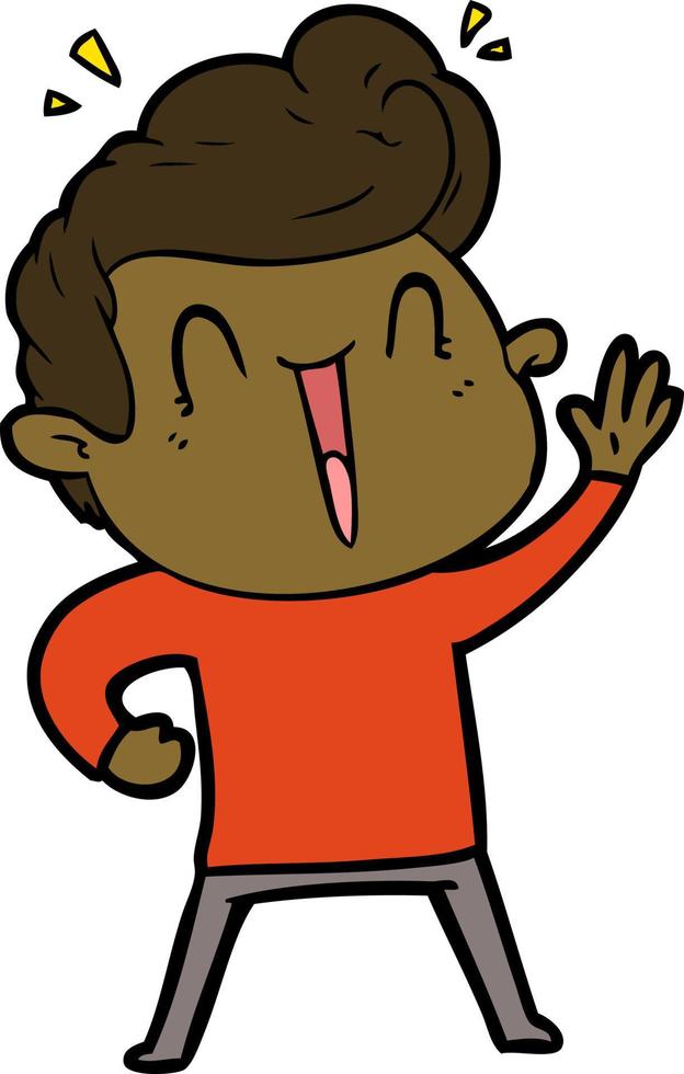 cartoon excited man vector