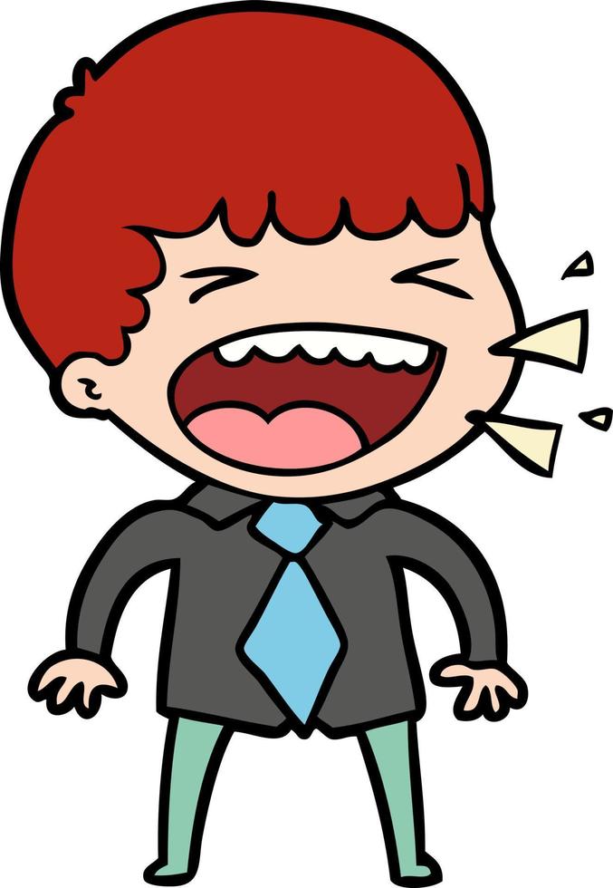 cartoon laughing man vector