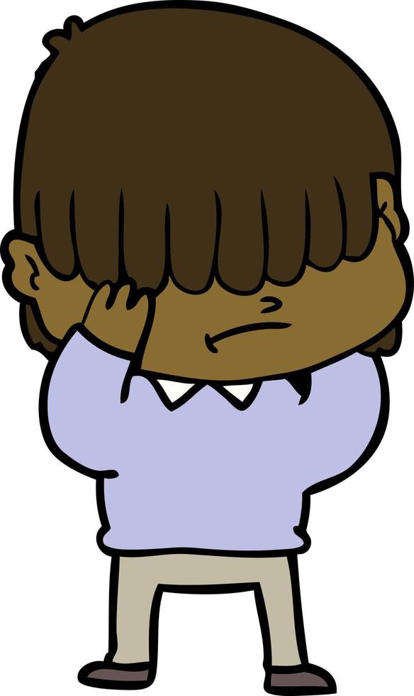 cartoon boy with untidy hair vector