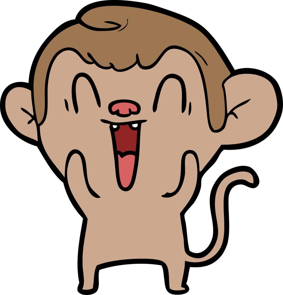 cartoon laughing monkey vector