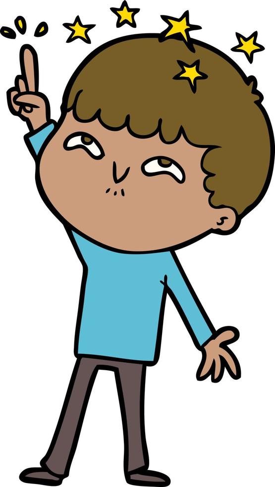 cartoon amazed boy vector