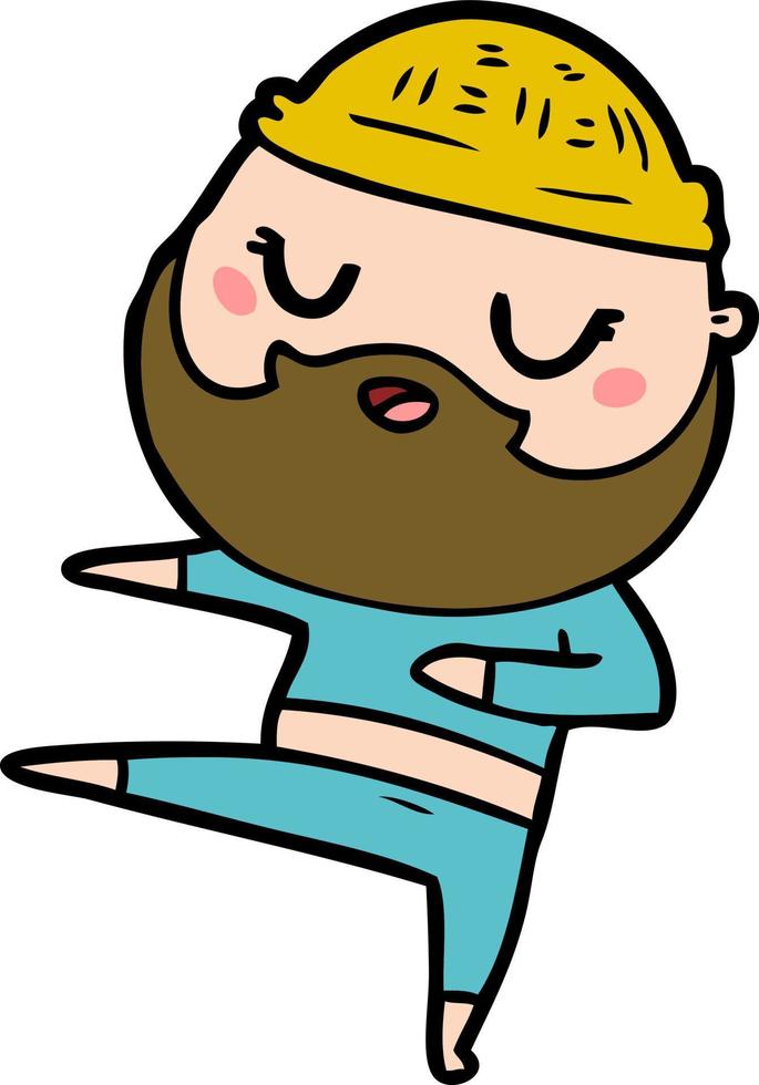 cartoon man with beard dancing vector