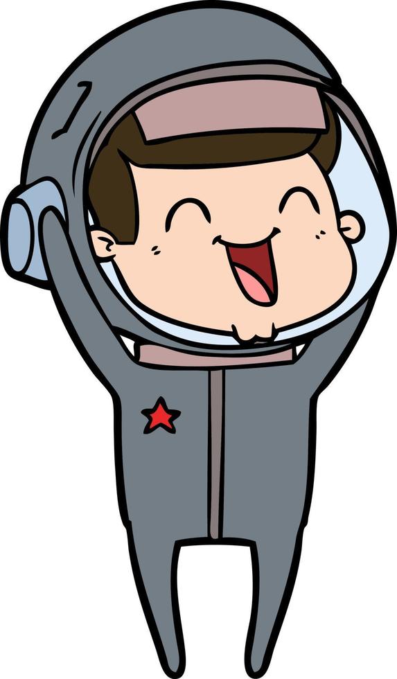 happy cartoon astronaut vector