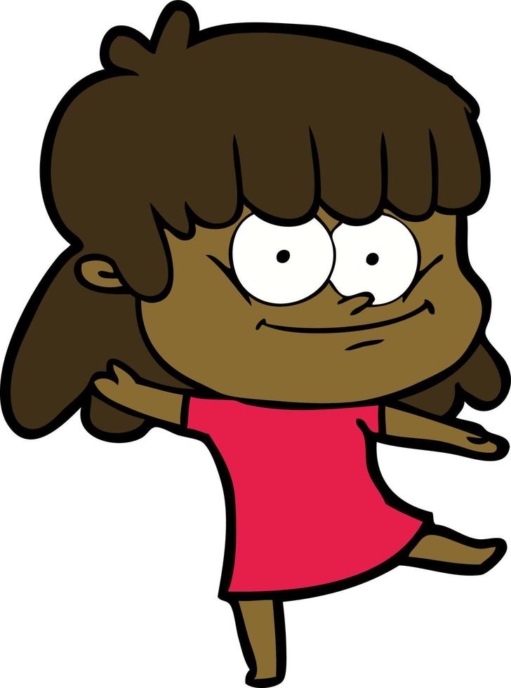 cartoon smiling woman vector