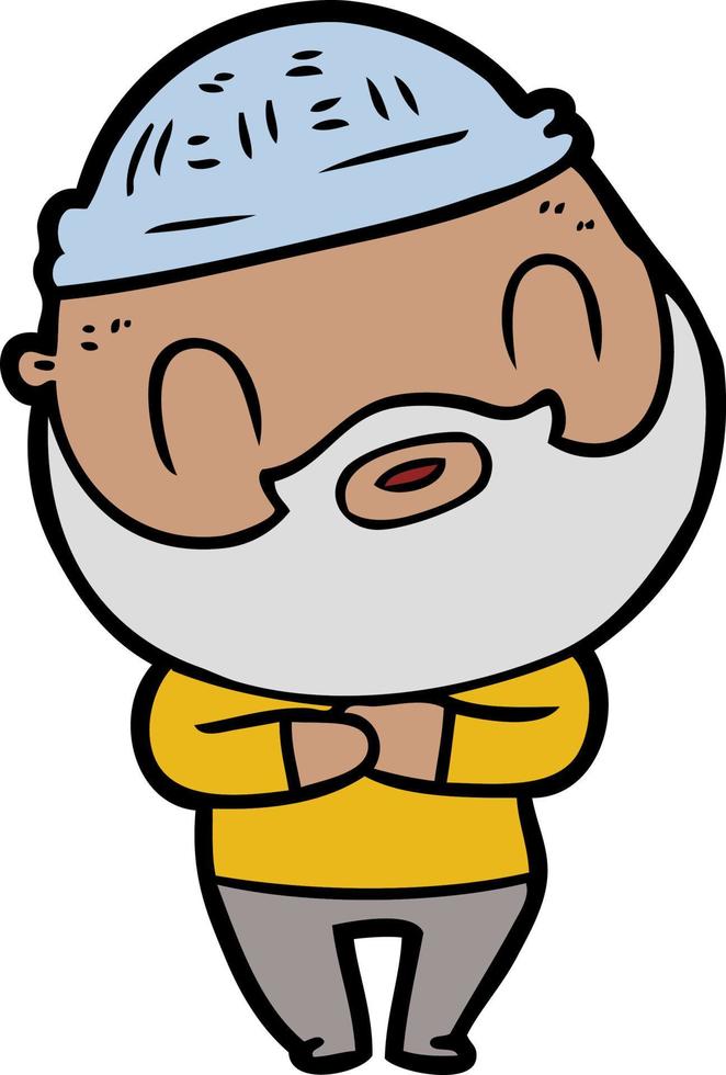 cartoon bearded man vector