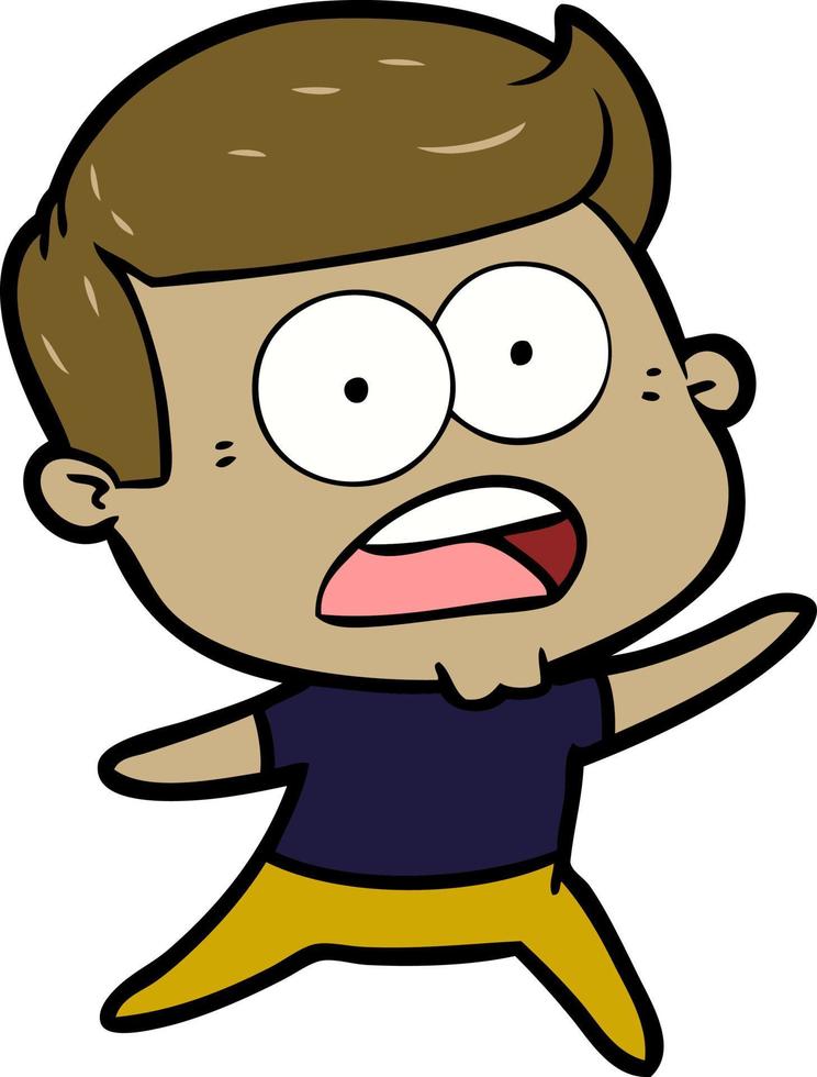 cartoon shocked man vector