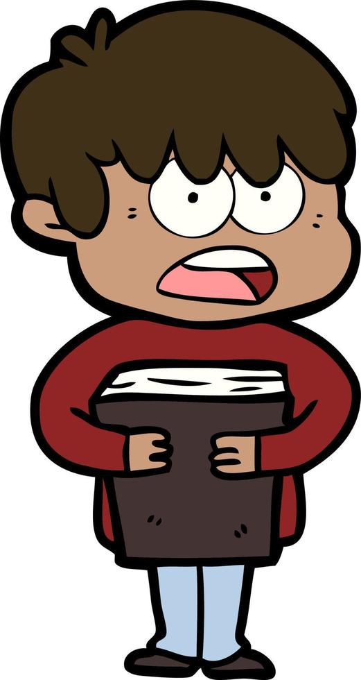 worried cartoon boy vector