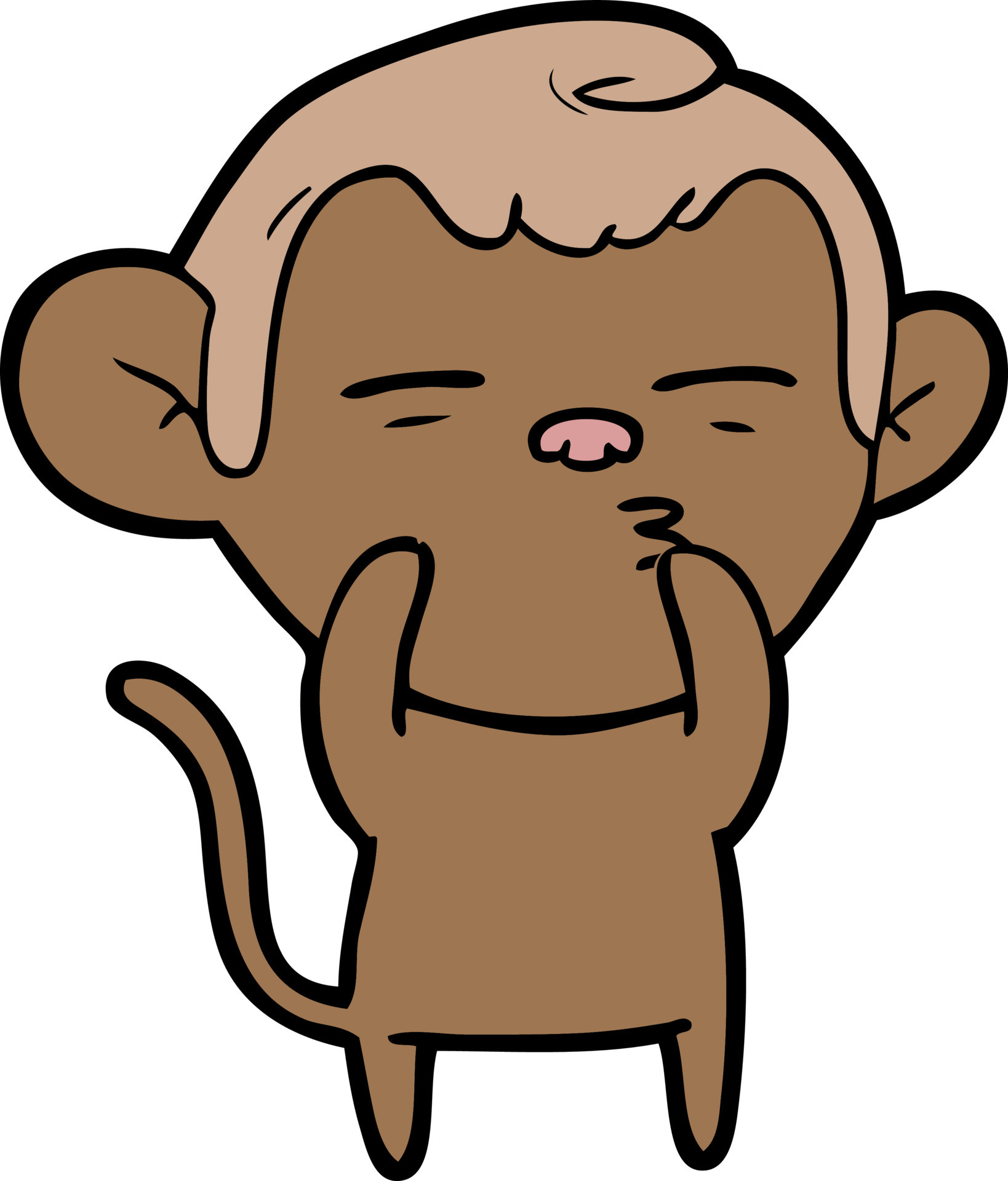 cartoon suspicious monkey 12458417 Vector Art at Vecteezy