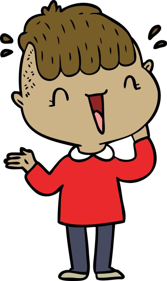 cartoon happy boy surprised vector