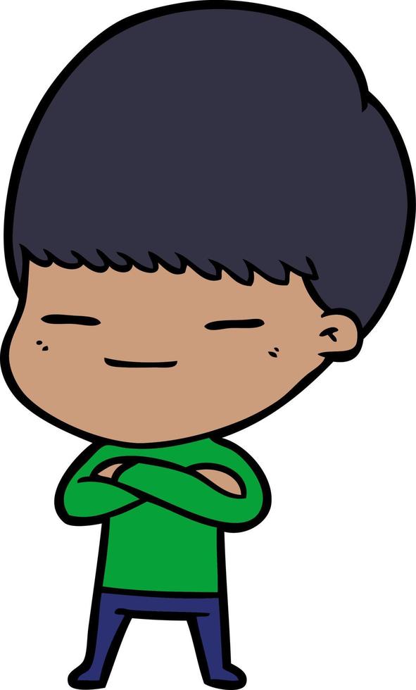 niño presumido de dibujos animados vector