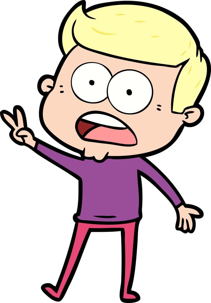 cartoon shocked man vector