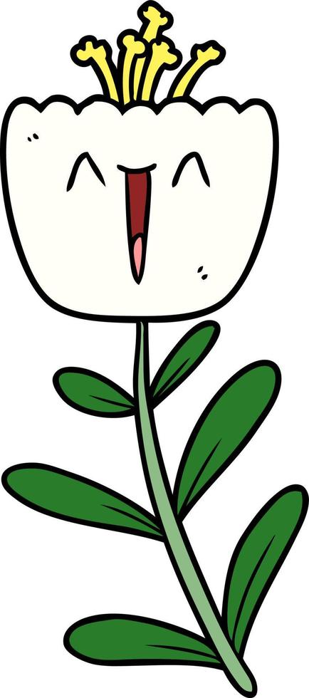 happy cartoon flower vector