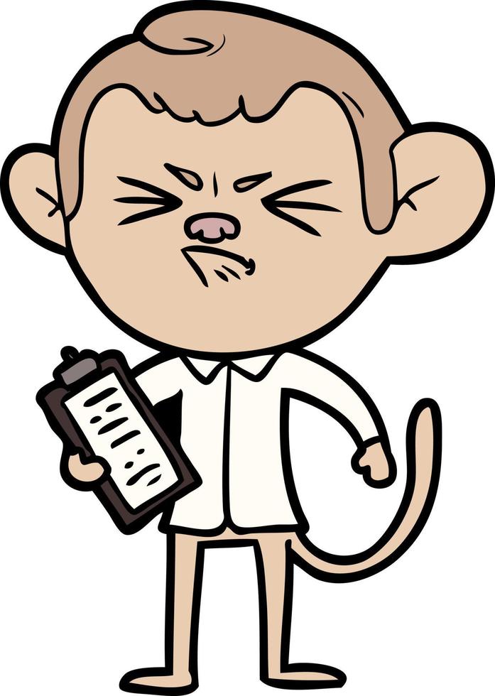 cartoon annoyed monkey vector