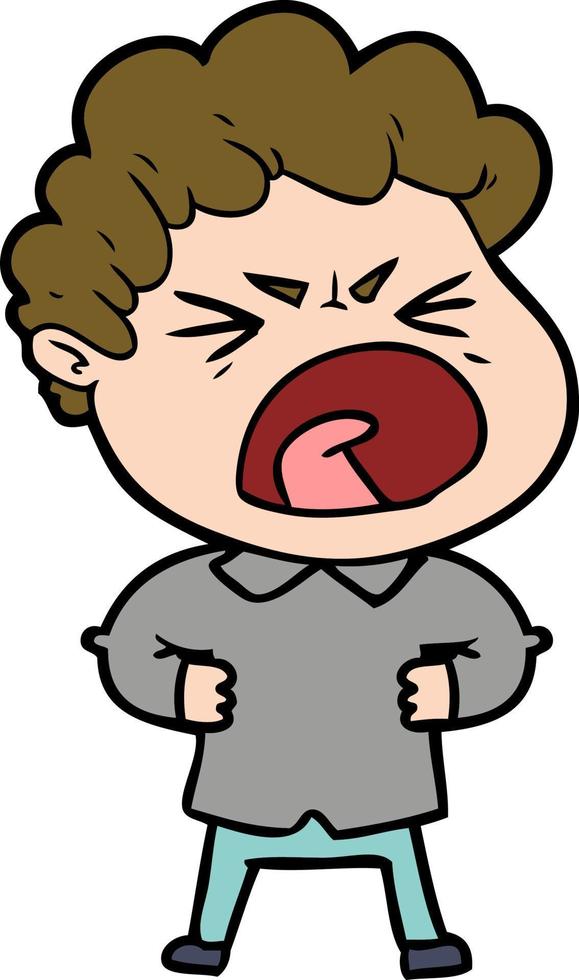 cartoon furious man vector