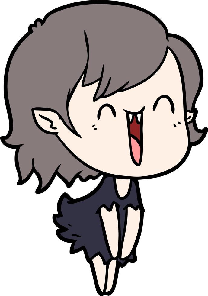 cute cartoon happy vampire girl vector